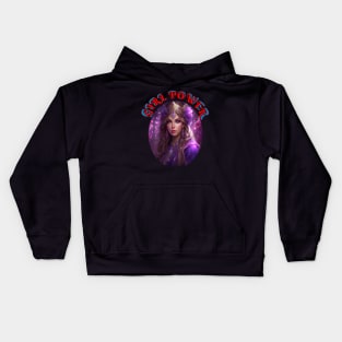 Girl,power, purple pirate wench Kids Hoodie